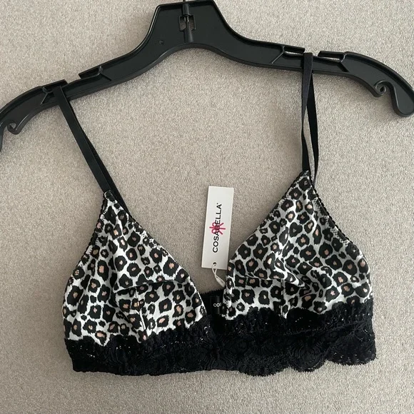 Cosabella Leopard Black Bralette Size Medium - Picture 4 of 6